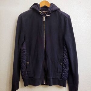 Michael Kors Navy Blue Quilted Hooded Jacket: S